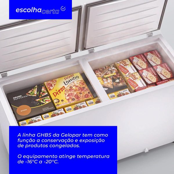 Freezer/Conservador Horizontal Gelopar - 532 Litros - GHBS-510 - 2 Tampas - Image 3
