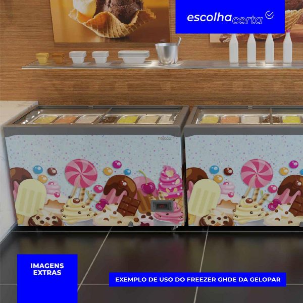 Conservador/Refrigerador Horizontal para Sorvete Gelopar – 220 Litros – GHDE-220 – Vidro Reto - Image 5