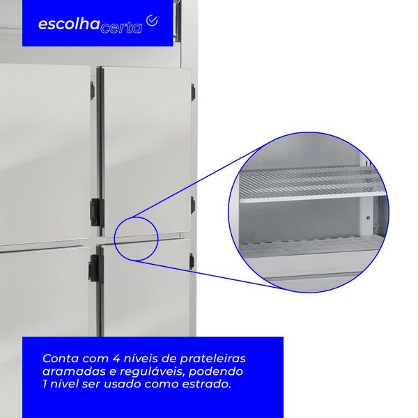 Refrigerador/Geladeira Comercial Gelopar – GREP-4P - Inox – 4 Portas - Image 2