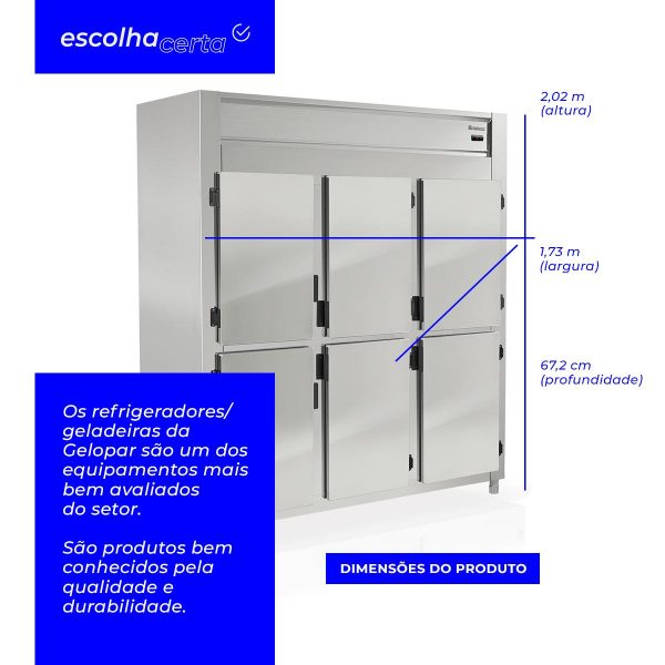 Refrigerador/Geladeira Comercial Gelopar – GREP-6P - Inox – 6 Portas - Image 4