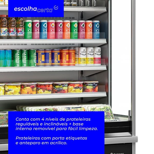 Refrigerador/Expositor Vertical Aberto Gelopar – GSTO-2400PR – 2,40M - Image 3