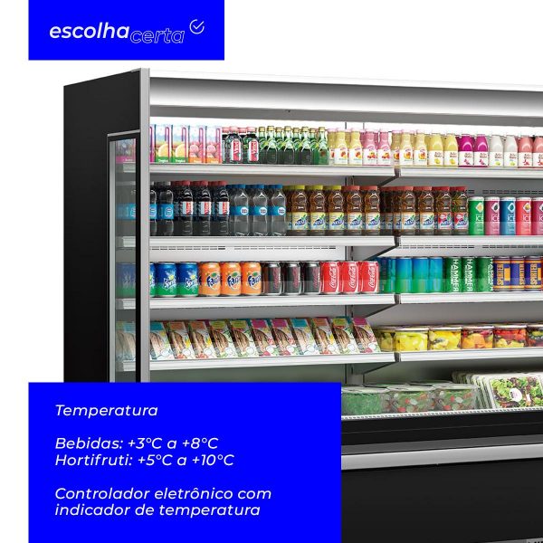 Refrigerador/Expositor Vertical Aberto Gelopar – GSTO-2400PR – 2,40M - Image 2