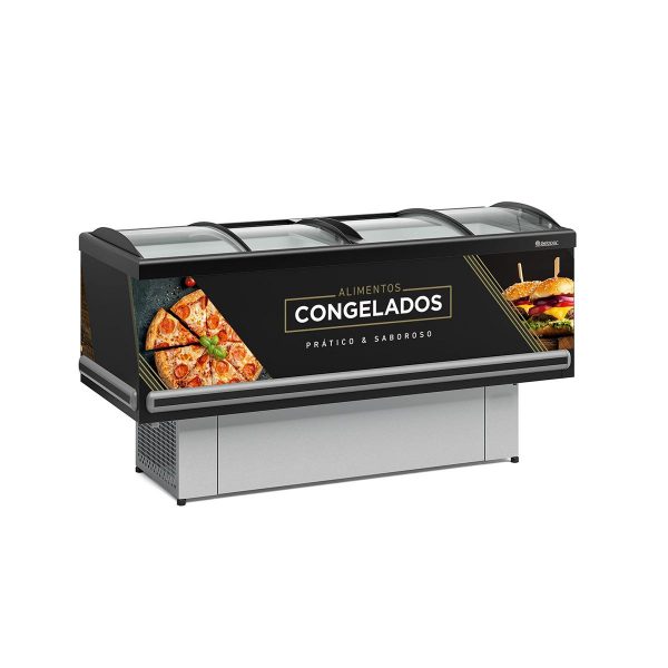 Ilha Expositor p/ Congelados e Resfriados Gelopar - GESV-190C - 1,90m - Plus - Vidro Curvo