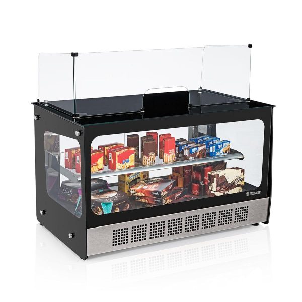 Vitrine Neutra com Caixa Gelopar - MGXB-110 - 1,10m - com Guichê e Porta Cédulas - Linha Gourmet Elegance Bancada