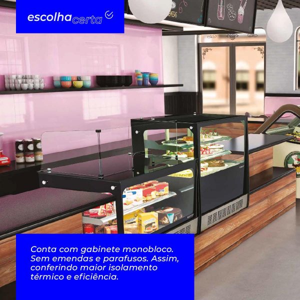 Vitrine Neutra com Caixa Gelopar - MGXB-110 - 1,10m - com Guichê e Porta Cédulas - Linha Gourmet Elegance Bancada - Image 3