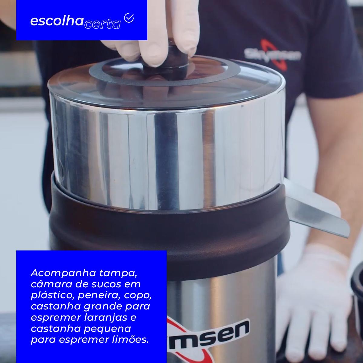 Extrator de Sucos Inox Skymsen - Linha EX SUPER - Laranja e Limão - Bivolt - Copo + Castanhas - Image 3