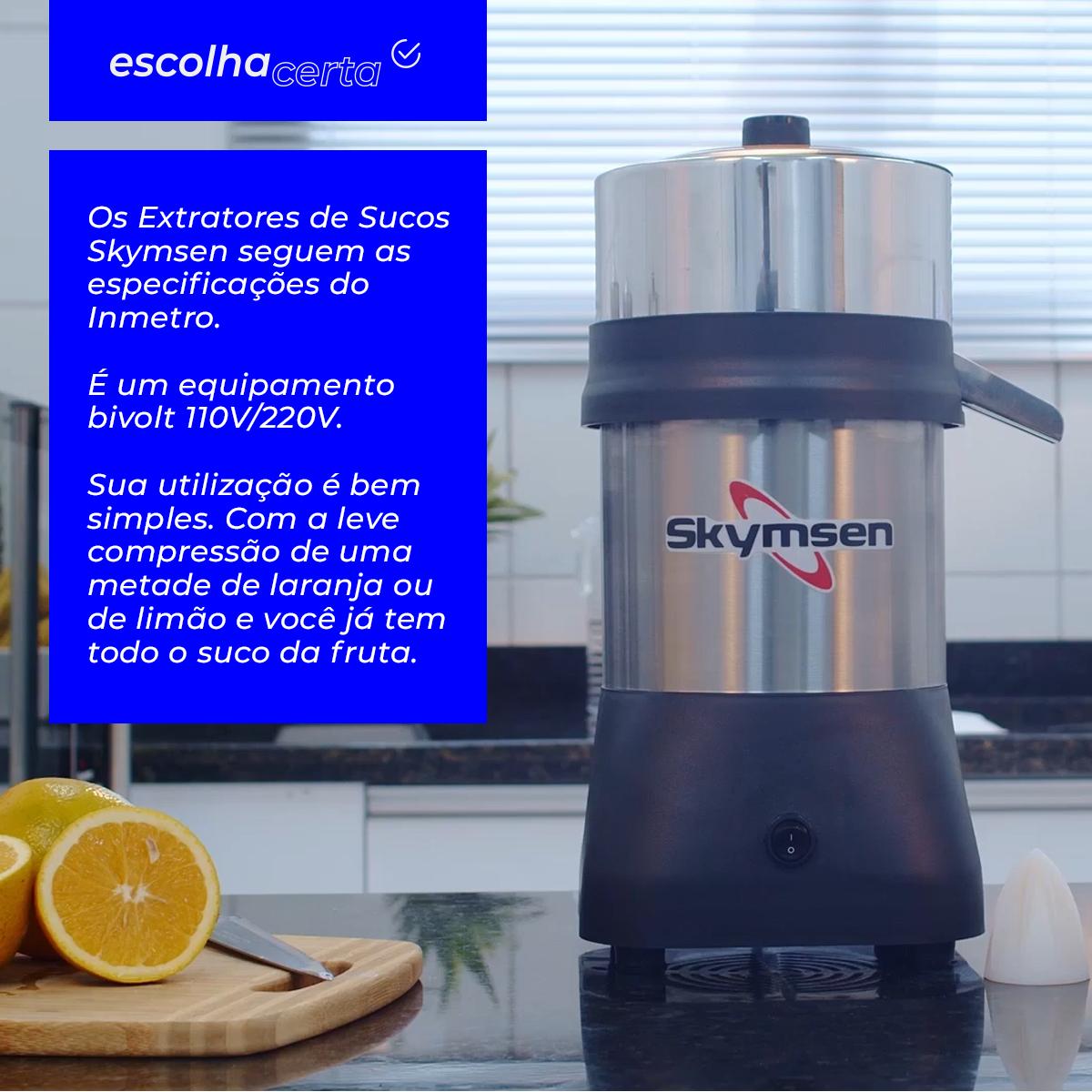 Extrator de Sucos Inox Skymsen - Linha EX SUPER - Laranja e Limão - Bivolt - Copo + Castanhas - Image 2