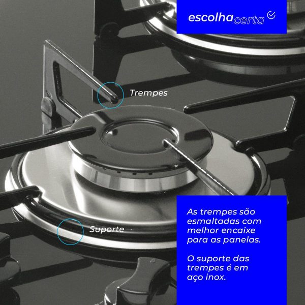 Fogão Cooktop à Gás Fischer - 2 Bocas - Mesa em Vidro Temperado - Image 5