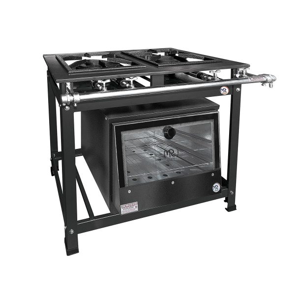 Fogão Industrial c/ Forno MR Fogões - 2 Bocas - 30x30 - Perfil 5 - Porta de Vidro