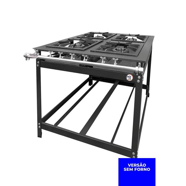 Fogão Industrial c/ Forno MR Fogões - 4 Bocas - 40x40 - Perfil 8 - Porta Inox - Image 2
