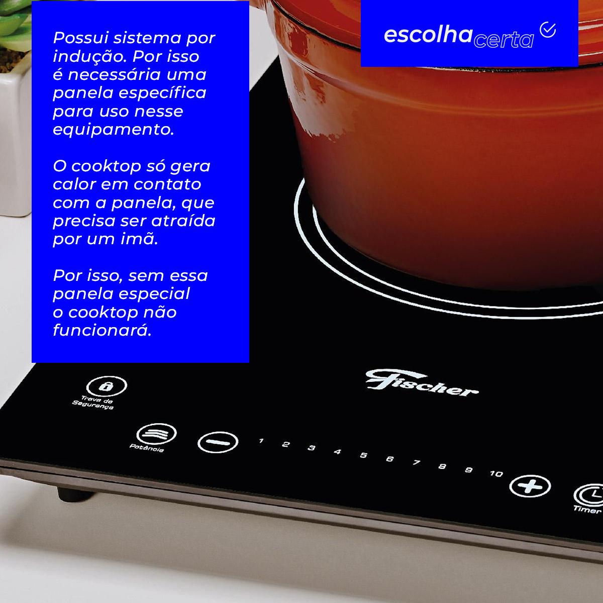 Fogão Cooktop Elétrico da Fischer - 1 Boca - Por Indução e com Vitrocerâmica - Image 2