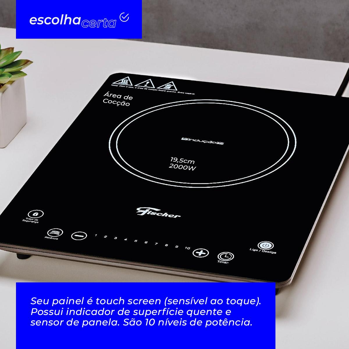 Fogão Cooktop Elétrico da Fischer - 1 Boca - Por Indução e com Vitrocerâmica - Image 3