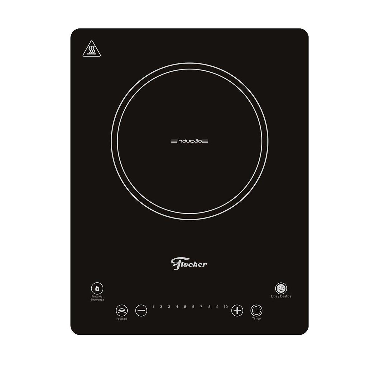 Fogão Cooktop Elétrico da Fischer - 1 Boca - Por Indução e com Vitrocerâmica