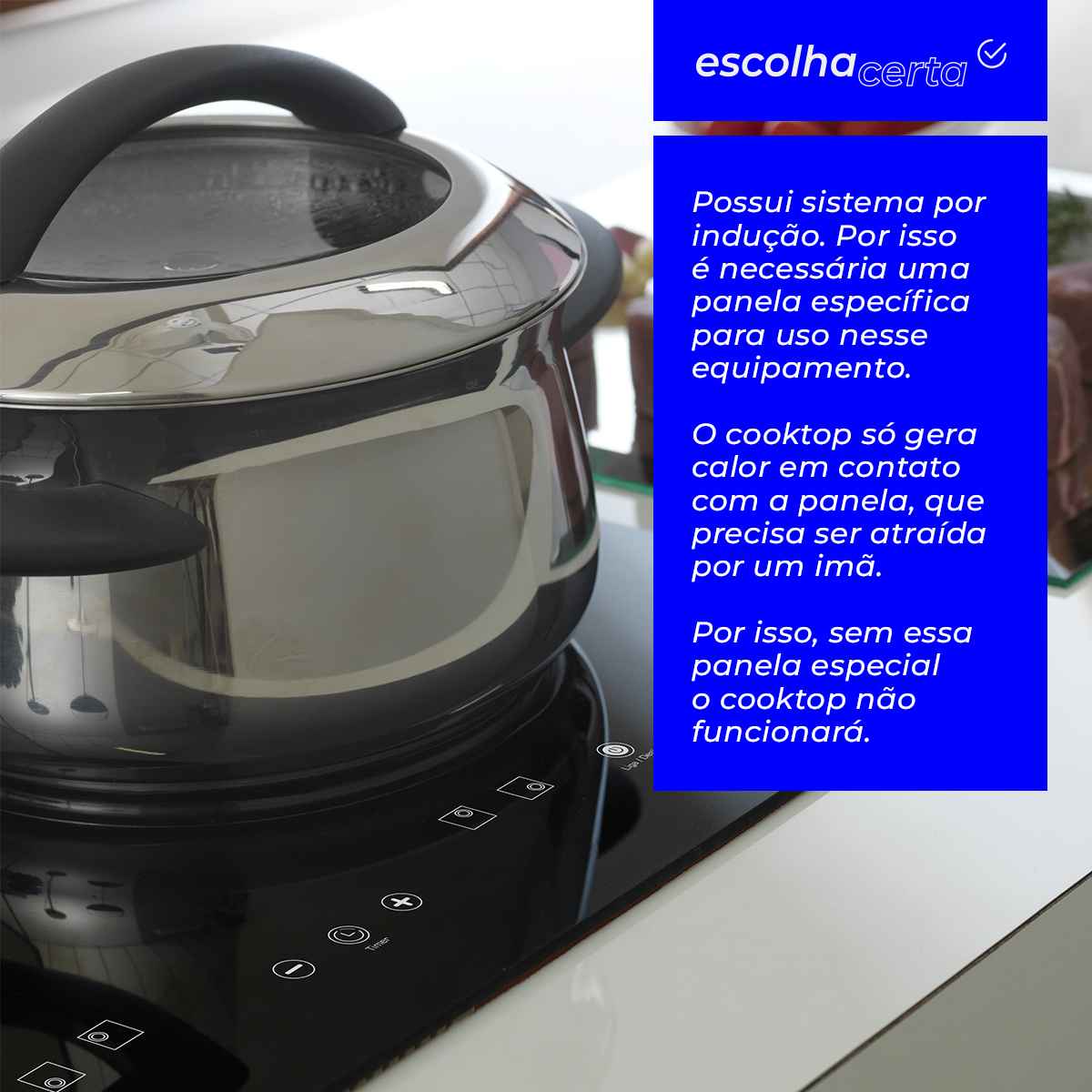 Fogão Cooktop Elétrico da Fischer - 4 Bocas - Por Indução e com Vitrocerâmica - Image 4