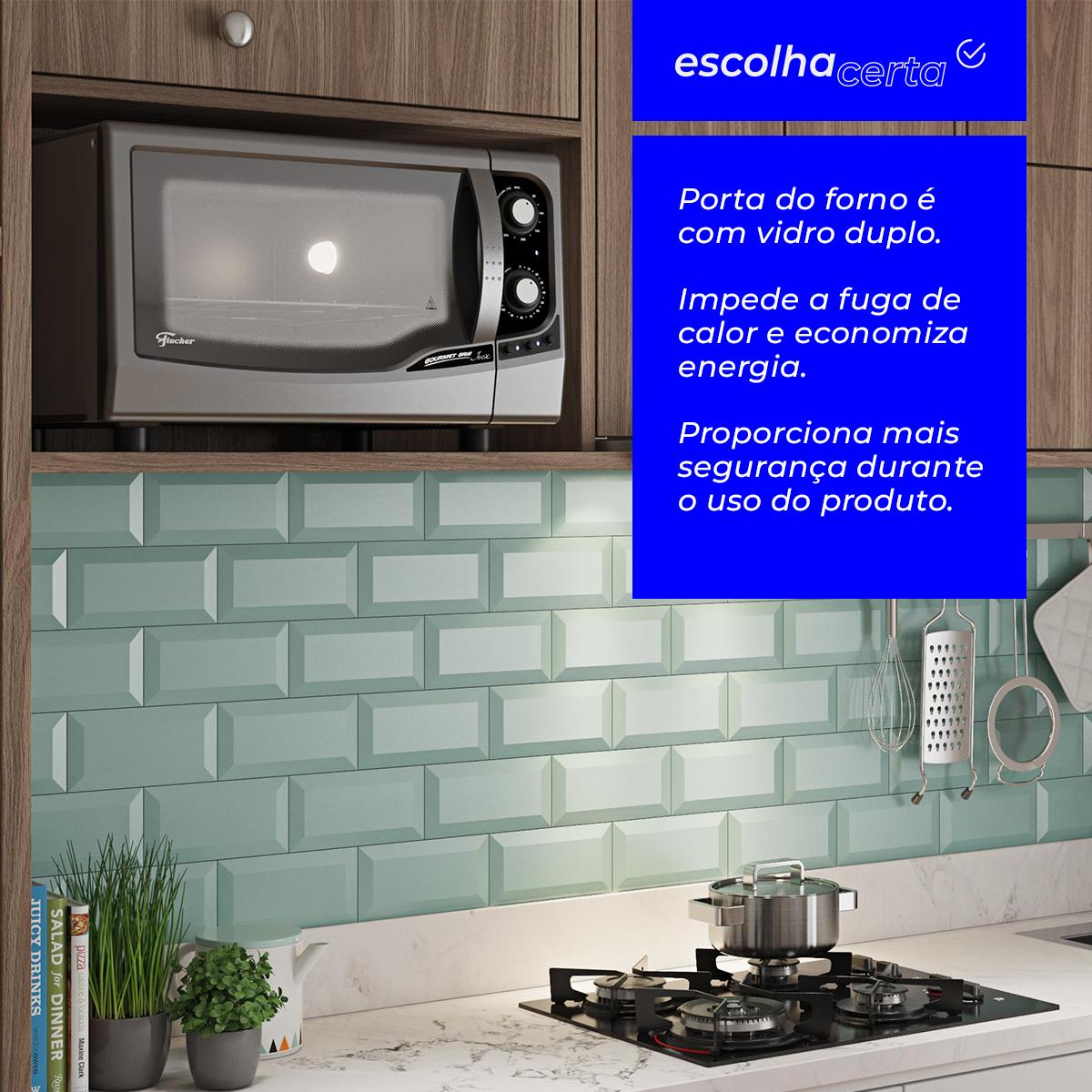 Forno Elétrico de Bancada Fischer - 44 Litros - Gourmet Grill - Prata - 1750 Watts - Image 4