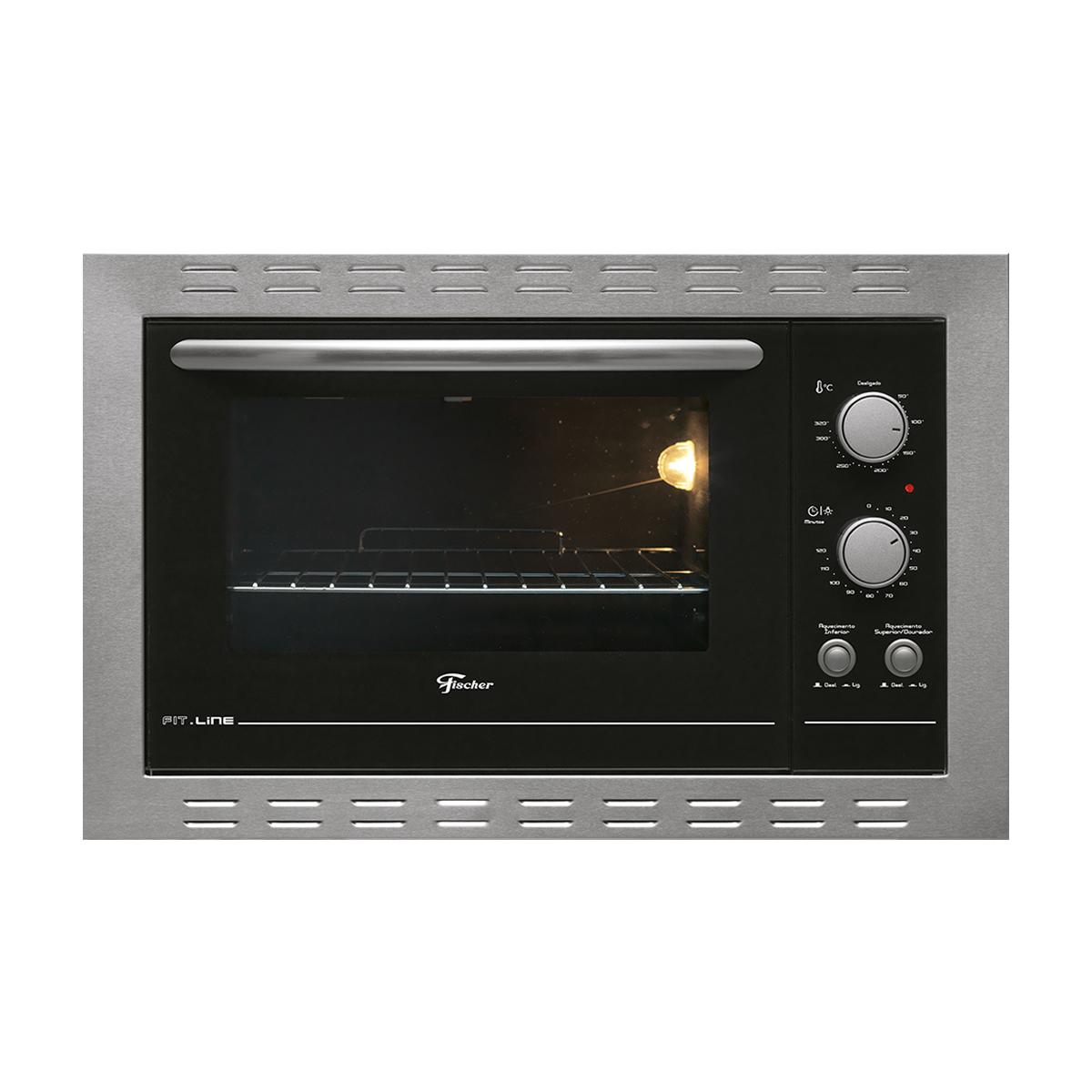 Forno Elétrico de Embutir Fischer - 44 Litros - Fit Line - Frontal Inox