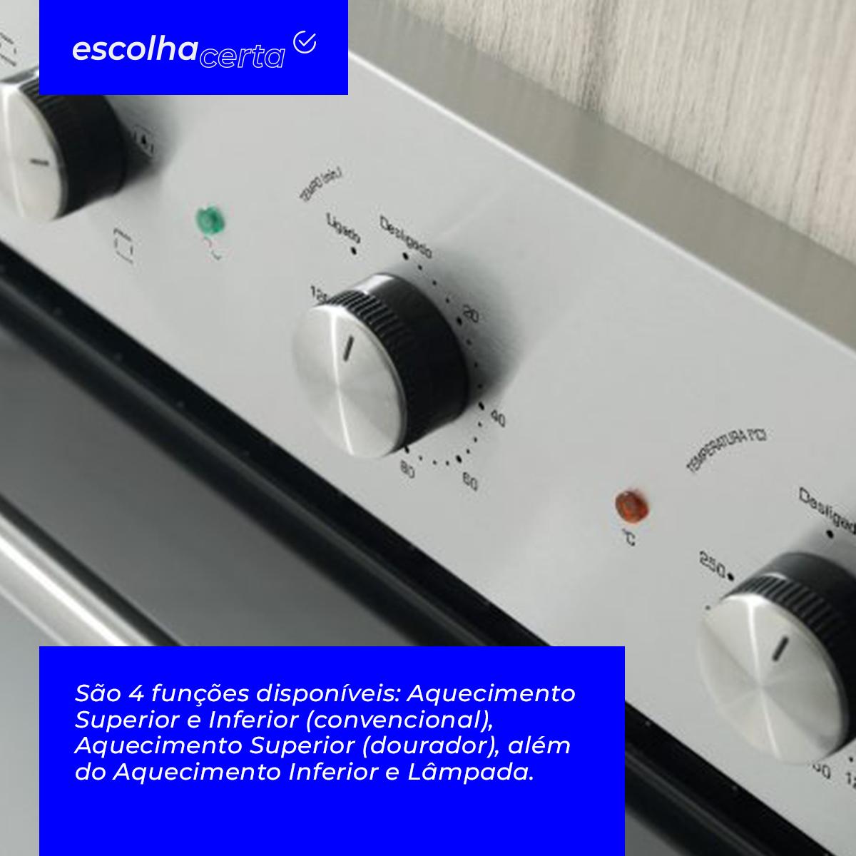 Forno Elétrico de Embutir Fischer - 70 Litros - Vidro Triplo - Linha Max Gusto - 2400 Watts - Image 4