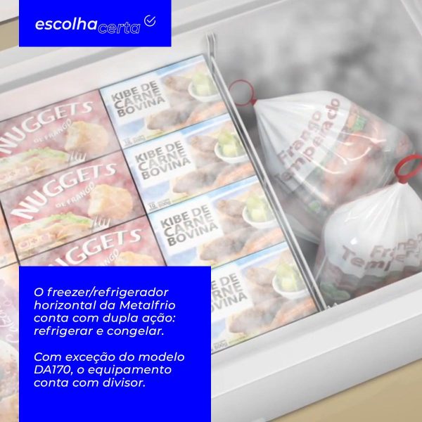 Freezer/Refrigerador Horizontal Metalfrio - DA170 - Dupla Ação - 1 Tampa - 166 Litros - Image 2