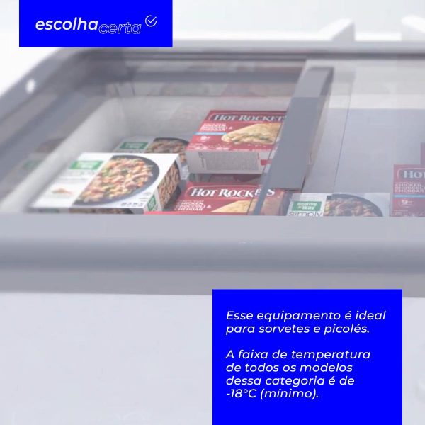 Freezer/Refrigerador Horizontal para Sorvetes e Congelados Metalfrio - NF40S - Tampa de Vidro - 388 Litros - Nextgen Supra - Image 3