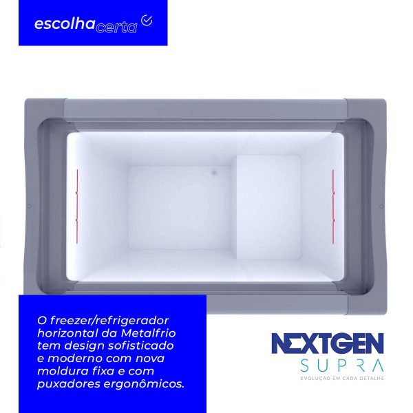 Freezer/Refrigerador Horizontal para Sorvetes e Congelados Metalfrio - NF40S - Tampa de Vidro - 388 Litros - Nextgen Supra - Image 2