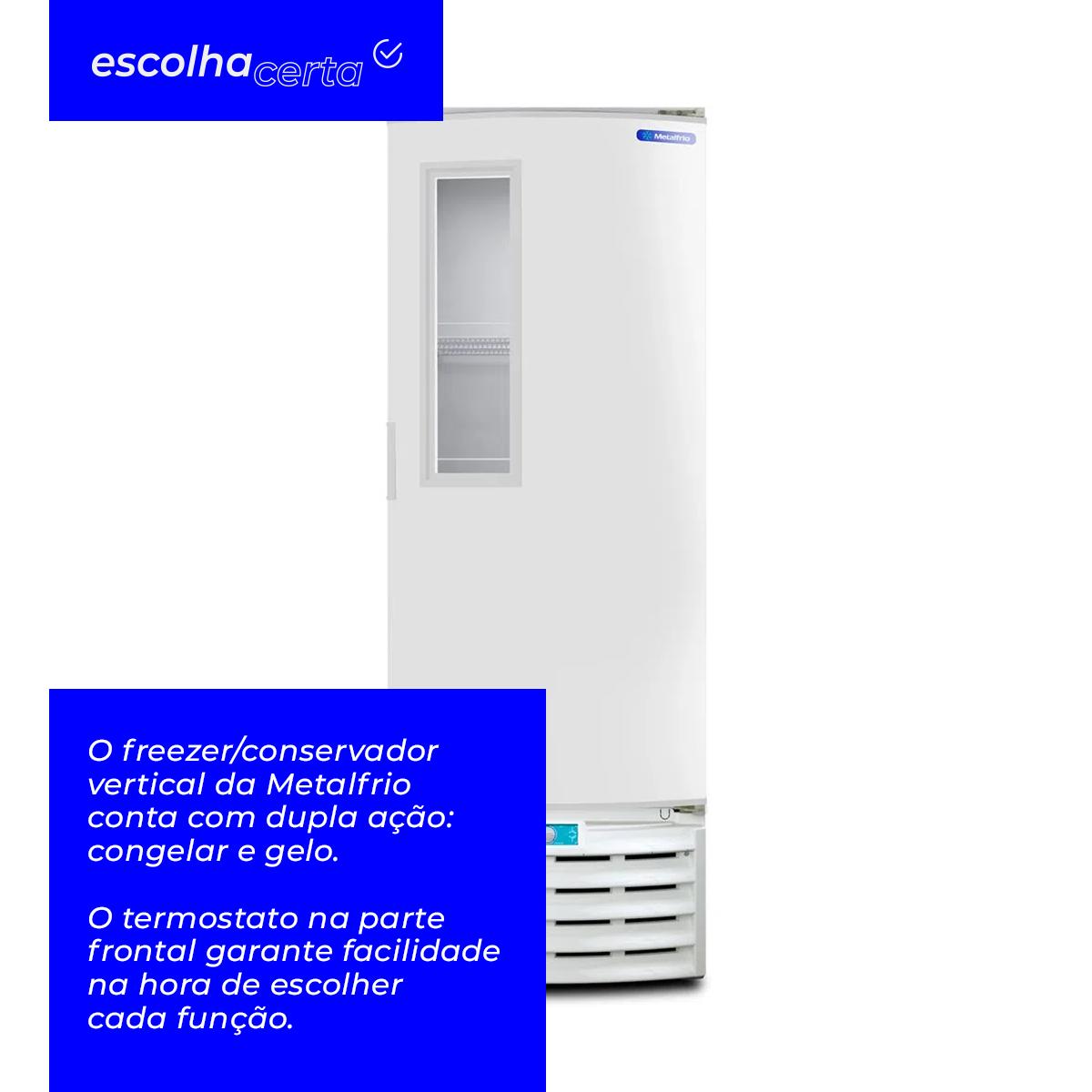 Freezer/Conservador Vertical Metalfrio - VF55F - Dupla Ação - Porta Cega com Visor - 539 Litros - Image 5
