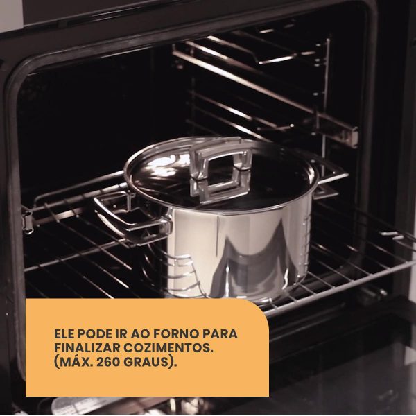 Jogo de Panelas Tramontina - 4 Peças - Linha Brava - Aço Inox com Fundo Triplo e Tampa Plana - Image 4