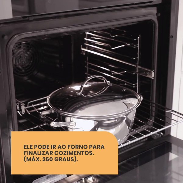 Jogo de Panelas Tramontina - 4 Peças - Linha Allegra - Aço Inox com Fundo Triplo e Tampas de Inox - Image 4