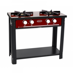 FOGÃO INDUSTRIAL 2 BOCAS BRAVO VERMELHO BR-2B VR - VENÂNCIO