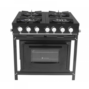 FOGÃO INDUSTRIAL 4 BOCAS BRAVO C/ FORNO PRETO BR-4BF PR - VENÂNCIO