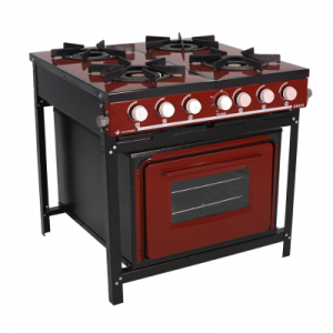 FOGÃO INDUSTRIAL 4 BOCAS BRAVO C/ FORNO VERMELHO BR-4BF VR - VENÂNCIO