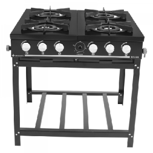 FOGÃO INDUSTRIAL 4 BOCAS BRAVO PRETO BR-4B PR - VENÂNCIO