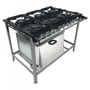 Fogão Baixa Pressão 6 Bocas C/ Forno 3S/3D P-5 30X30 M19 S2000 - Metalmaq