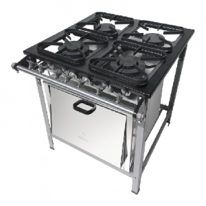 FOGÃO BAIXA PRESSÃO 4 BOCAS C/ FORNO 2S/2D P-5 30X30 M18 - METALMAQ